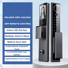 Opson High-Tech 3D Facial & Palm Vein Recognition Digital Smart Door Lock with Tuya App Control & Biometric, Password, Card Access