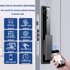 Opson High-Tech 3D Facial & Palm Vein Recognition Digital Smart Door Lock with Tuya App Control & Biometric, Password, Card Access
