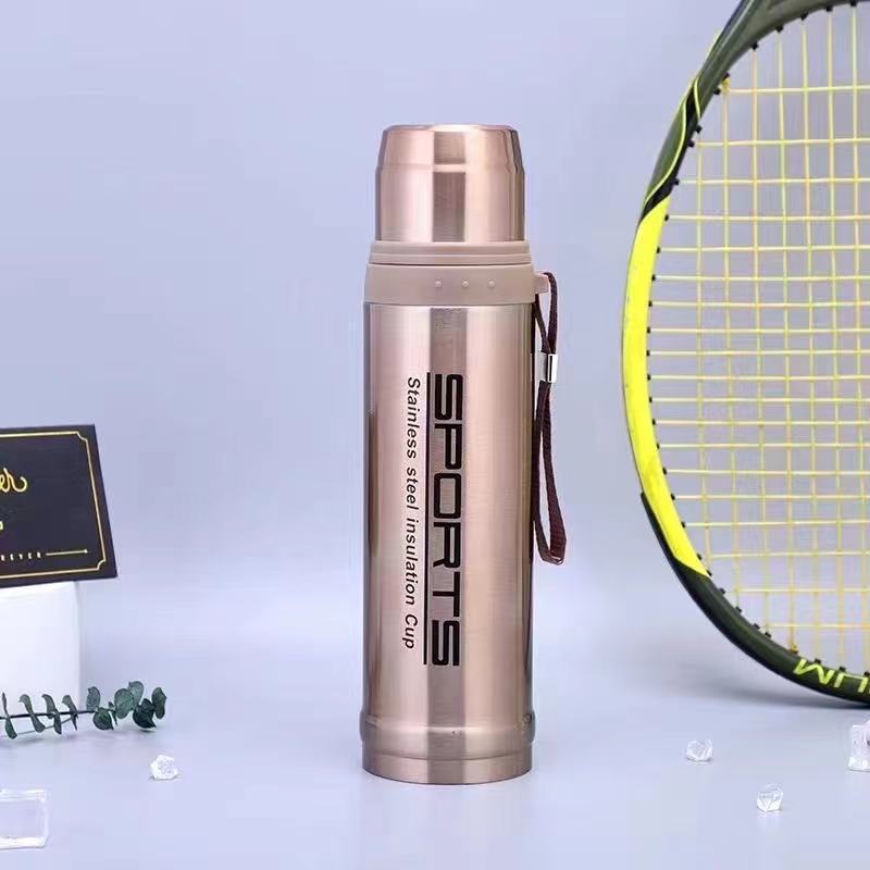 750ml Stainless Steel Sports Vacuum Flask Bottle with SUS304 Liner & Dual-Purpose Leakproof Cap – Long Lasting Hot & Cold Insulation Travel Thermos