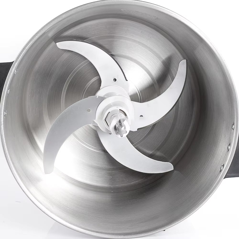 RAF High-Power Electric Food Processor with 1000W Motor, 4 Sharp Blades, Stainless Steel Build - 10 Litres Capacity