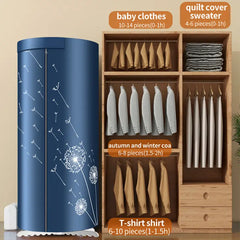 Portable Foldable Clothes Dryer Hanging Rack with 1000W PTC Heating, 117 CM Vertical Garment Dryer, 4 Timer Modes, 360° Hot Air Circulation, 12 Kg Load Capacity & Storage Bag
