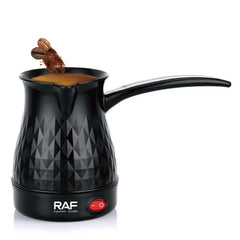 إبريق قهوة كهربائي RAF R.157 سعة 300 مل، بقوة 500 واط، تسخين سريع، تحكم في درجة الحرارة، سهل الاستخدام، وتصميم زجاجي بلاستيكي سهل التنظيف للاستخدام المنزلي