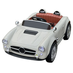 Premium 12V RC Kids Electric Ride-On Retro Car with Parent Remote Control, Music System, LED Lights, Soft Start, USB/AUX, Rechargeable Battery, 30Kg Load Capacity for Ages 3–8