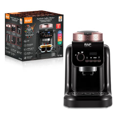 RAF R.192 Automatic Turkish Coffee Maker 1000ML 700W Smart LED Touch Control Dual Cup Coffee Machine with Slow Brew Milk Foam Function & Auto Cleaning for Home & Office