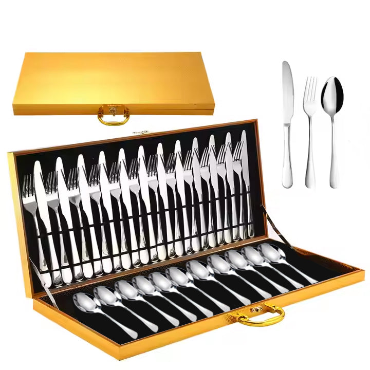 36-Piece Stainless Steel Luxury Flatware Cutlery Set