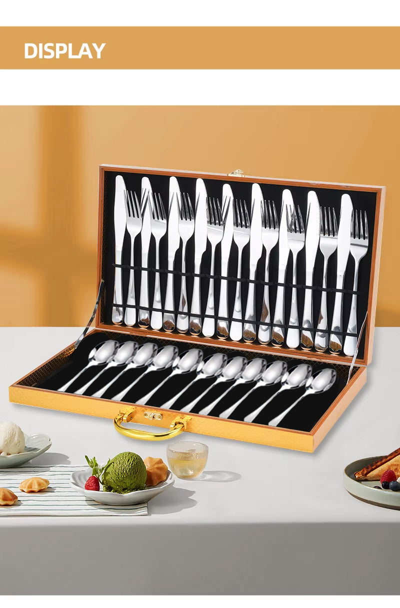 36-Piece Stainless Steel Luxury Flatware Cutlery Set
