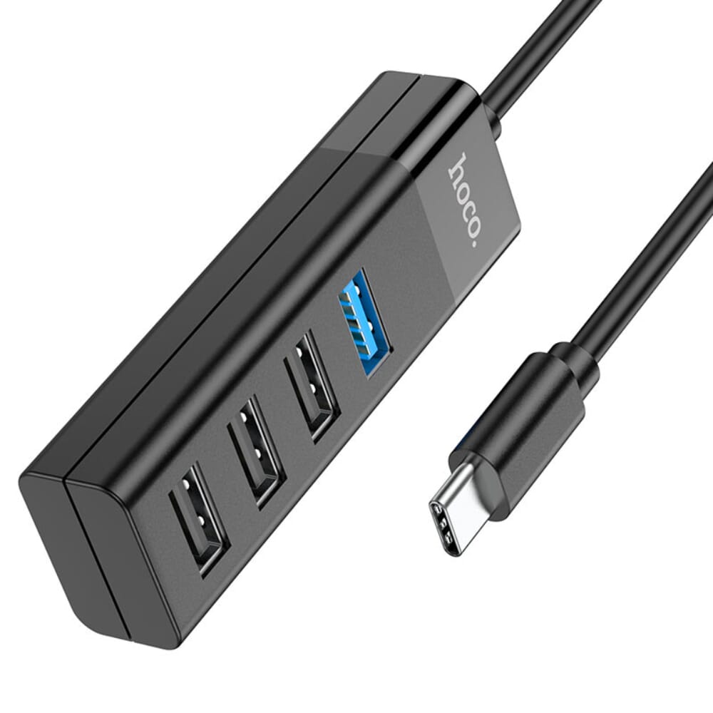 HOCO HB25 Easy Mix محول 4 في 1 من النوع C إلى USB3.0 وUSB2.0