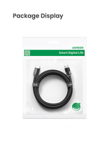كابل UGREEN HDMI ذكر لذكر مضفر 4K بطول 2 متر أسود