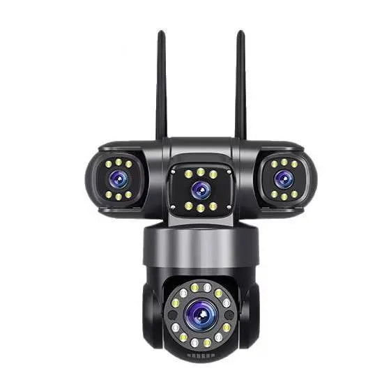 4G SIM Solar Powered AI Smart 4-Lens PTZ Outdoor Security Camera with 360° Pan Tilt, Quad View, AI Human Detection, Smart Tracking, HD Color Night Vision, Two-Way Audio & Multi-Alarm System