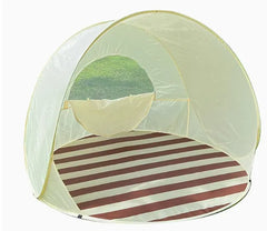 3–4 Person Pop-Up Beach Tent with Rear Mesh Ventilation, Integrated Floor Mat and Carry Bag – Lightweight Family Sun Shelter for Camping, Parks and Outdoor Use