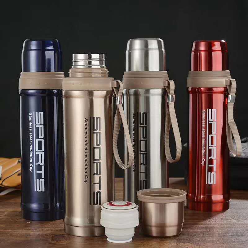 750ml Stainless Steel Sports Vacuum Flask Bottle with SUS304 Liner & Dual-Purpose Leakproof Cap – Long Lasting Hot & Cold Insulation Travel Thermos