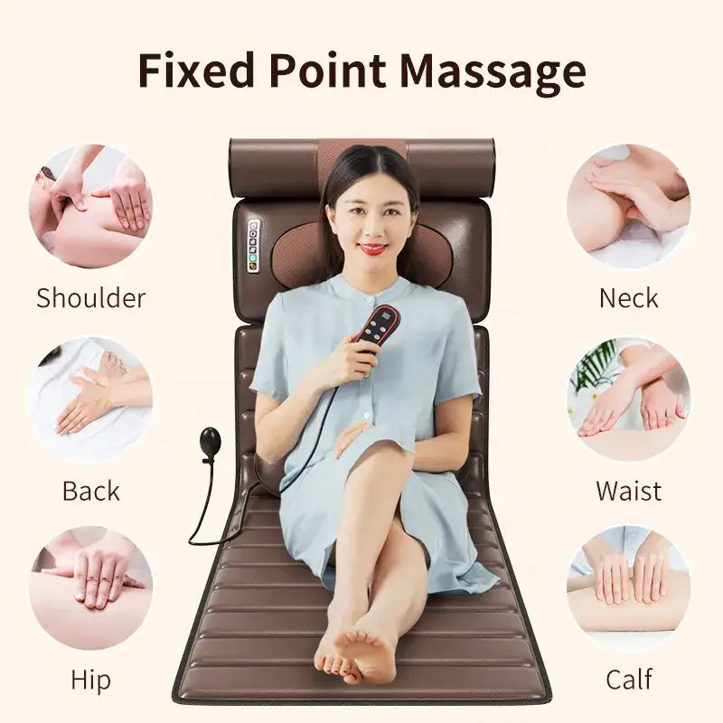 5-in-1 Multifunctional Full Body Heated Leather Massage Mat with 9 Modes
