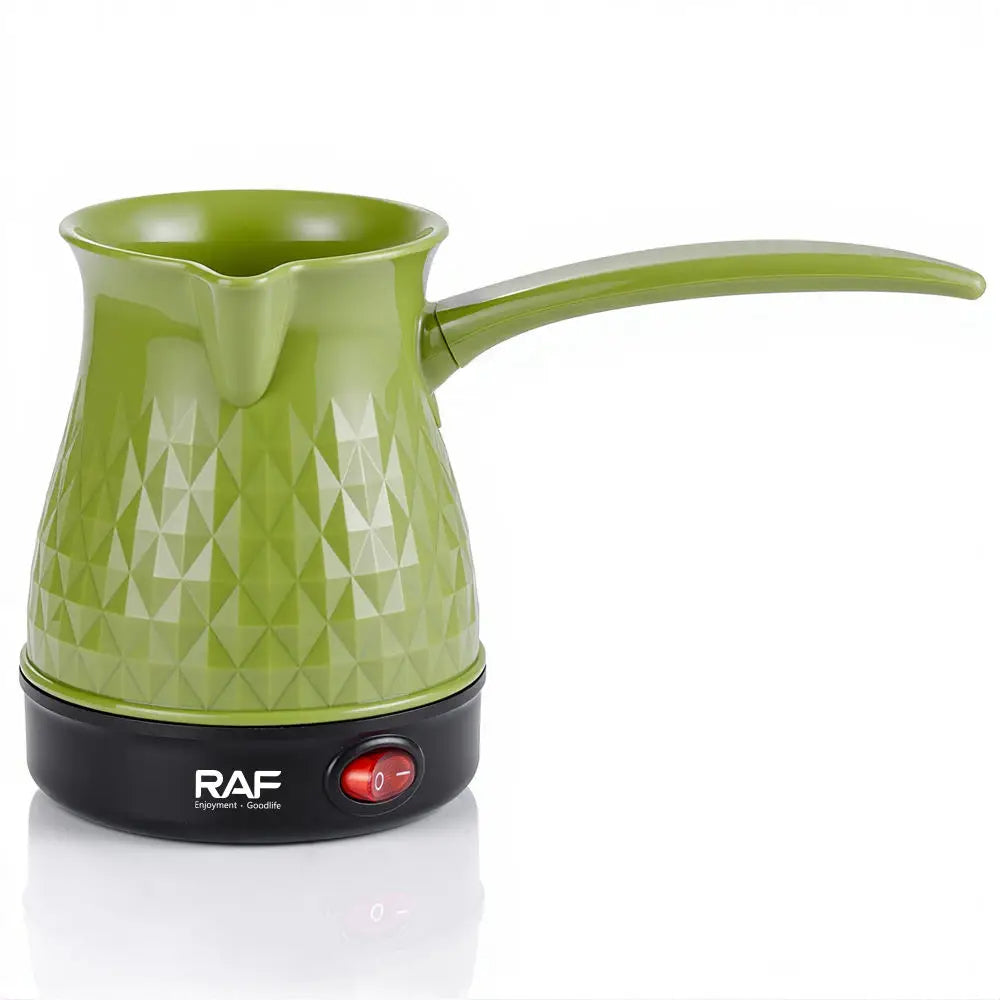 إبريق قهوة كهربائي RAF R.157 سعة 300 مل، بقوة 500 واط، تسخين سريع، تحكم في درجة الحرارة، سهل الاستخدام، وتصميم زجاجي بلاستيكي سهل التنظيف للاستخدام المنزلي