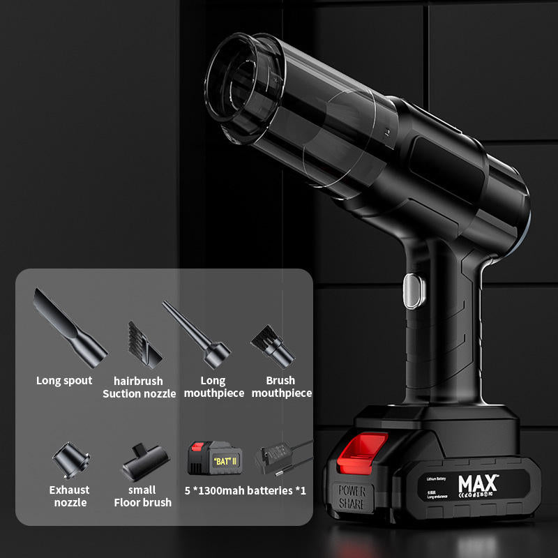 High Power Cordless Handheld Rechargeable Vacuum Cleaner with Rechargeable 24V Lithium Battery, 0.4L Dust Cup, HEPA Filter, and Multiple Nozzle Attachments for Car, Home & Office