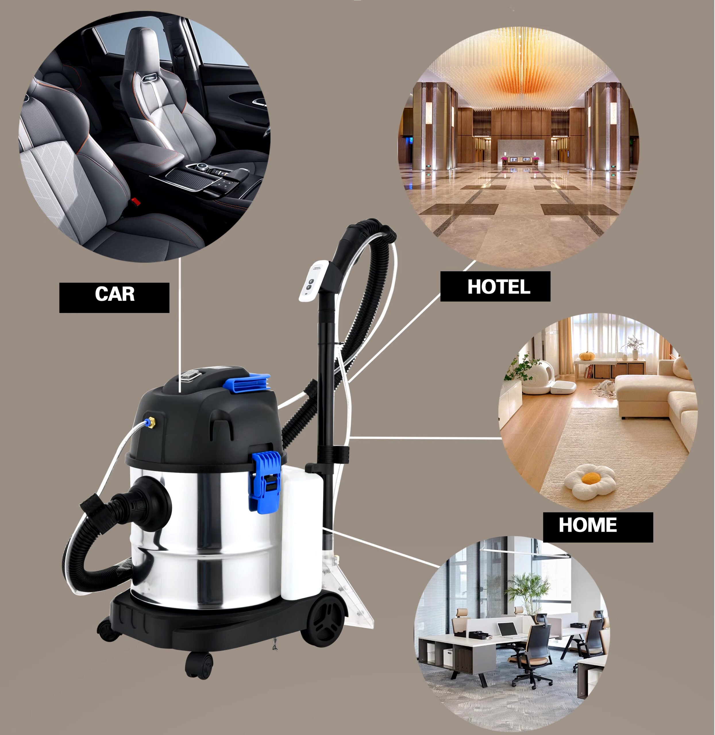 Puresweep 3-in-1 Wet & Dry Vacuum & Carpet Cleaner with Blower & Water Spraying for Floor, Carpet, Sofa & Car Upholstery Cleaning - 20L Capacity & 2800W