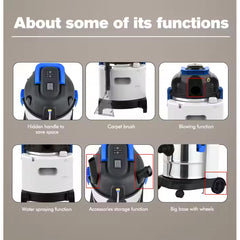 Puresweep 3-in-1 Wet & Dry Vacuum & Carpet Cleaner with Blower & Water Spraying for Floor, Carpet, Sofa & Car Upholstery Cleaning - 20L Capacity & 2800W