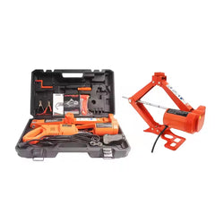 4-in-1 Emergency Car Repair Kit with 5 Ton Electric Jack & Impact Wrench with 12V Power Plug & Alligator Clips