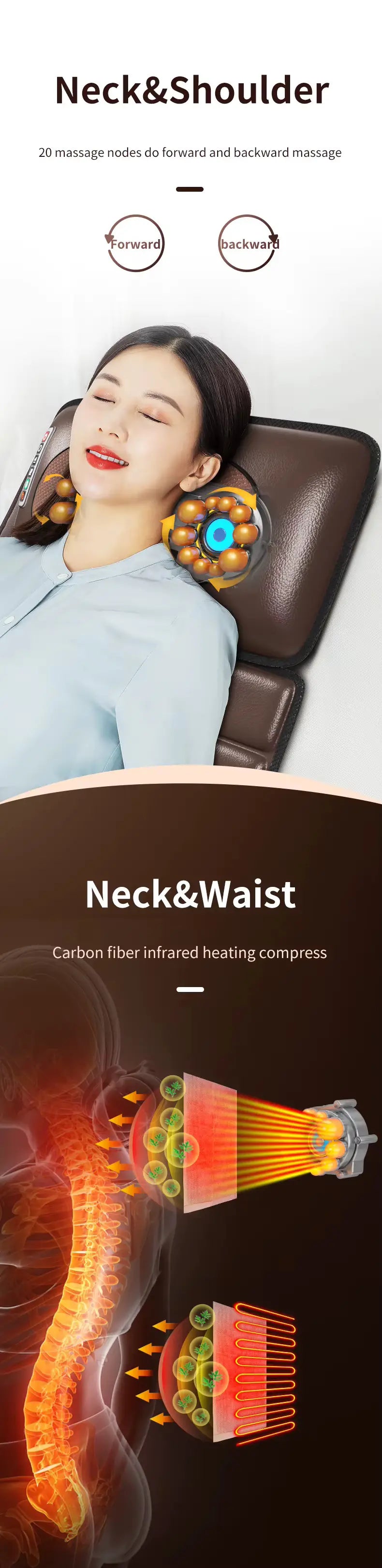 5-in-1 Multifunctional Full Body Heated Leather Massage Mat with 9 Modes