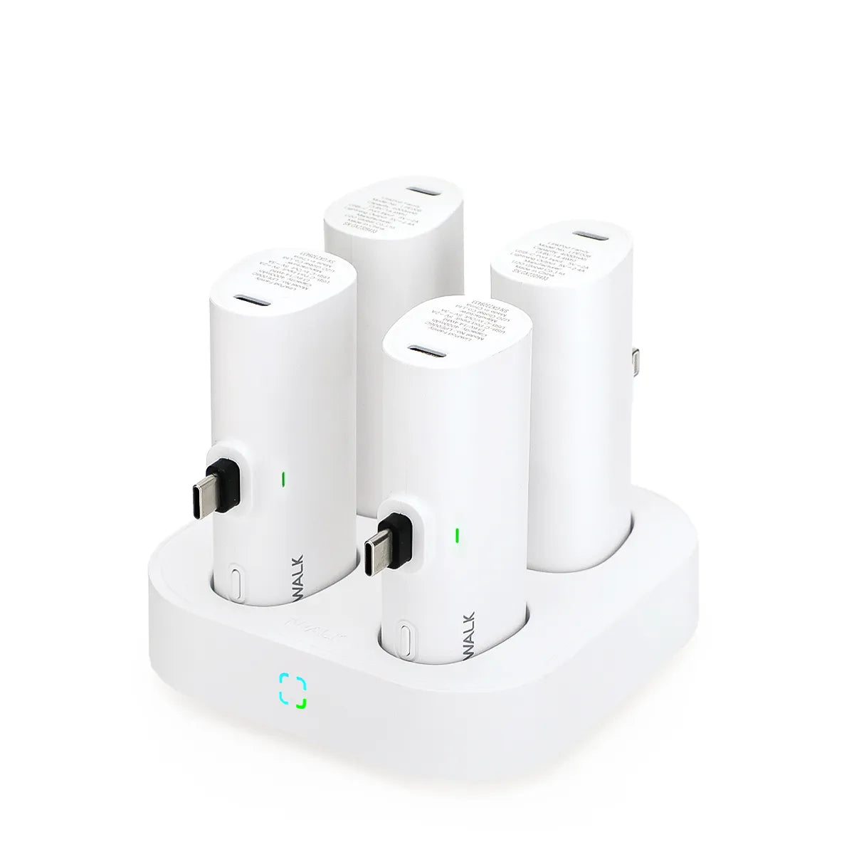 LinkPod Family Charging Station with 4 Outputs (3 USB-C & 1 Lightning) - White