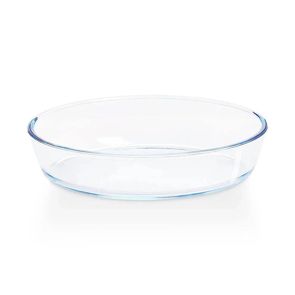 Borosil Oval Borosilicate Glass Baking and Serving Dish, Oven Microwave Freezer Safe Scratch Resistant Clear Bakeware