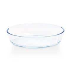 Borosil Oval Borosilicate Glass Baking and Serving Dish, Oven Microwave Freezer Safe Scratch Resistant Clear Bakeware