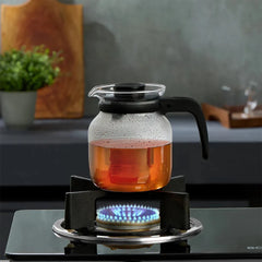 Borosil Vision Borosilicate Glass Carafe with Inbuilt Strainer, Flameproof Microwave Safe Tea Coffee Server