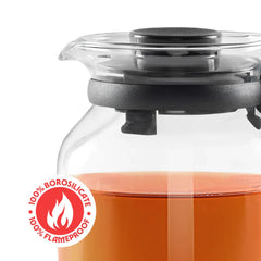 Borosil Vision Borosilicate Glass Carafe with Inbuilt Strainer, Flameproof Microwave Safe Tea Coffee Server