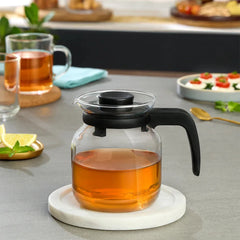 Borosil Vision Borosilicate Glass Carafe with Inbuilt Strainer, Flameproof Microwave Safe Tea Coffee Server