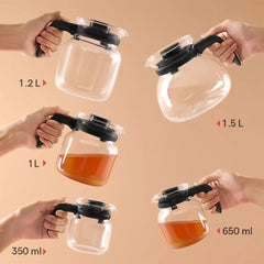 Borosil Vision Borosilicate Glass Carafe with Inbuilt Strainer, Flameproof Microwave Safe Tea Coffee Server