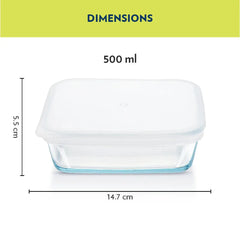 Borosil Square Borosilicate Glass Baking Dish with Lid, Oven Microwave Freezer Safe Scratch Resistant Food Storage Bakeware