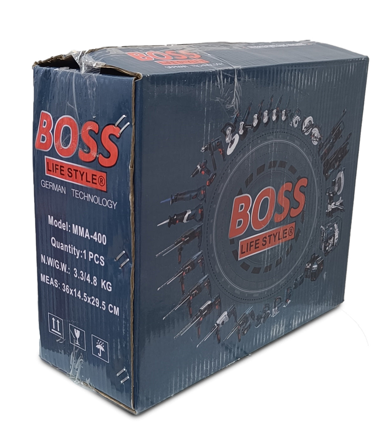 آلة لحام عاكس BOSS IGBT مزودة بشاشة رقمية وكفاءة عالية وحماية من الحرارة الزائدة - 220 فولت و400 أمبير