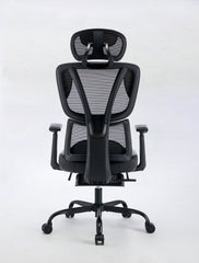 Black Bull Ergonomic Mesh Gaming & Office Chair with Footrest - Black