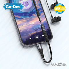 Go-Des GD-UC166 Lightning to 3.5mm Audio Aux Cable with TPE Braided Design