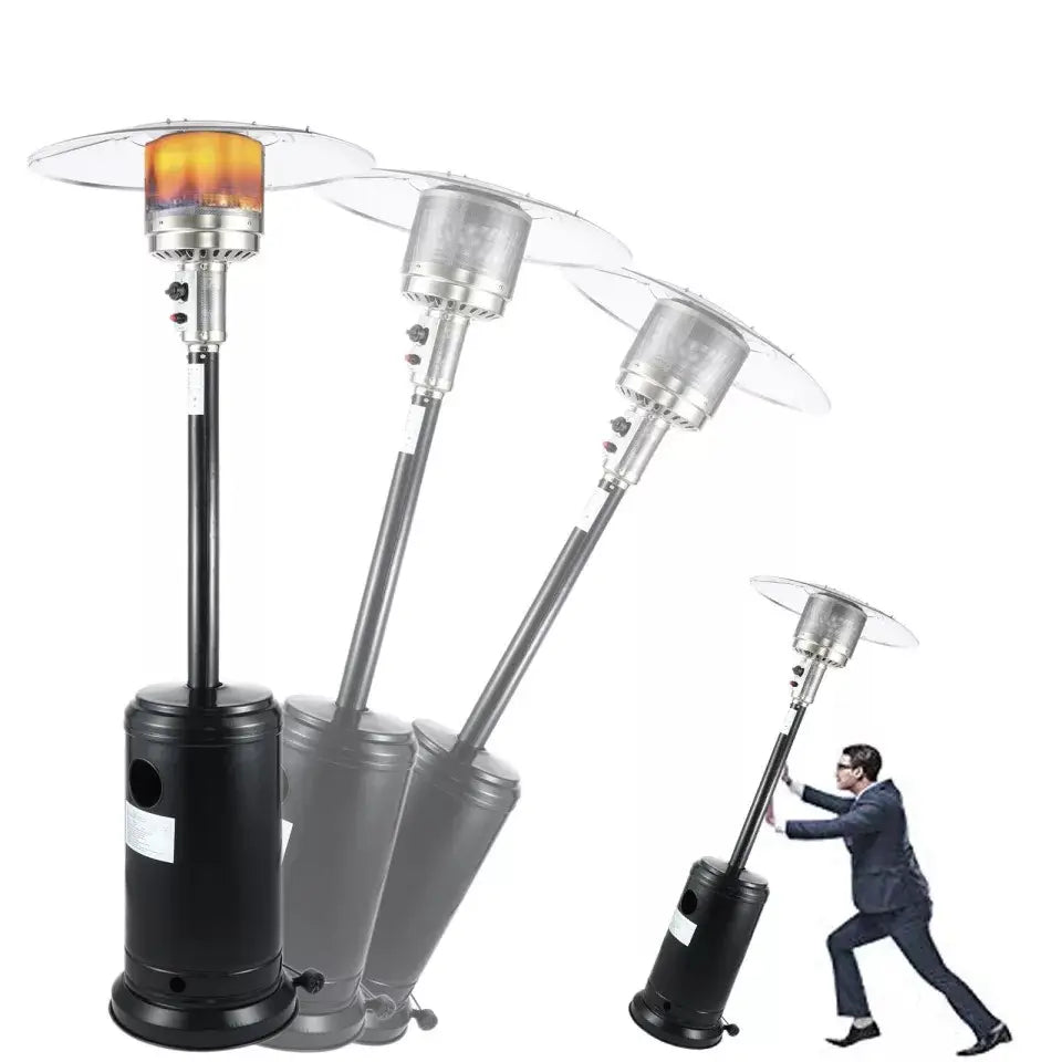 High-Powered Vertical Outdoor Gas Patio Heater - 13000W - Brown