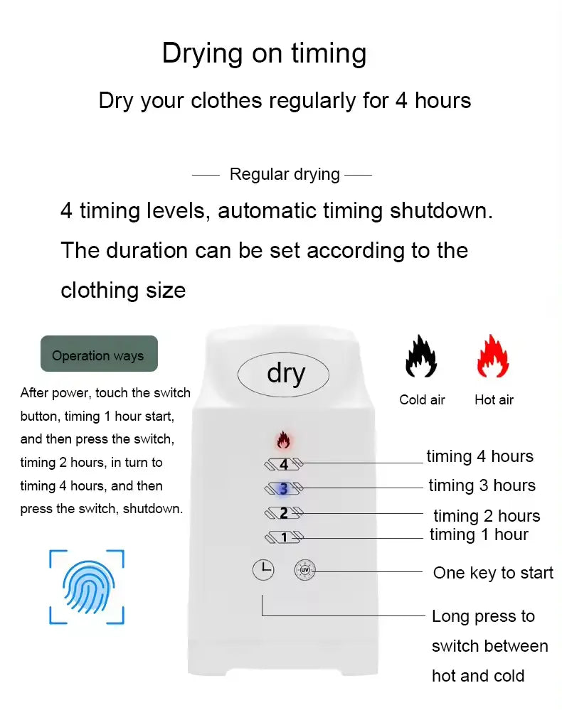 Smart Electric Foldable Portable Clothes & Shoes Dryer