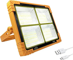 مصباح كشاف الطوارئ الشمسي المحمول LED مع باور بانك، ضوء عمل قابل لإعادة الشحن عبر USB، 4 أوضاع إضاءة، تعتيم متواصل، قاعدة مغناطيسية، خطاف تعليق وحامل قابل للتعديل 180 درجة للاستخدامات الخارجية والتخييم والطوارئ