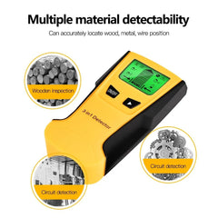3-in-1 Digital Wall Stud Finder & Sensor Detector with LCD Display, Center & Edge Detection for Wood, Metal & Live AC Wires