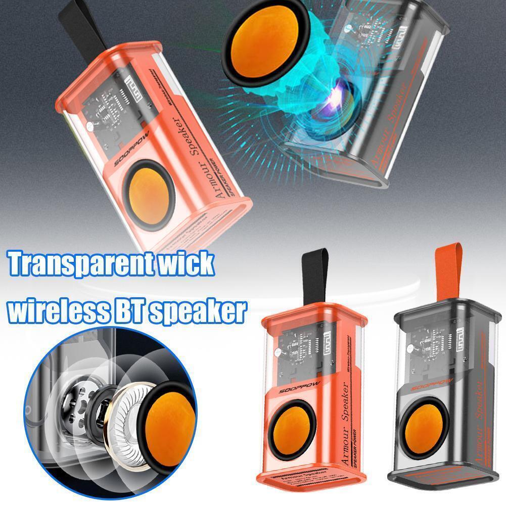 Transparent Mini Wireless Bluetooth Speaker with High Quality Sound and RGB Light