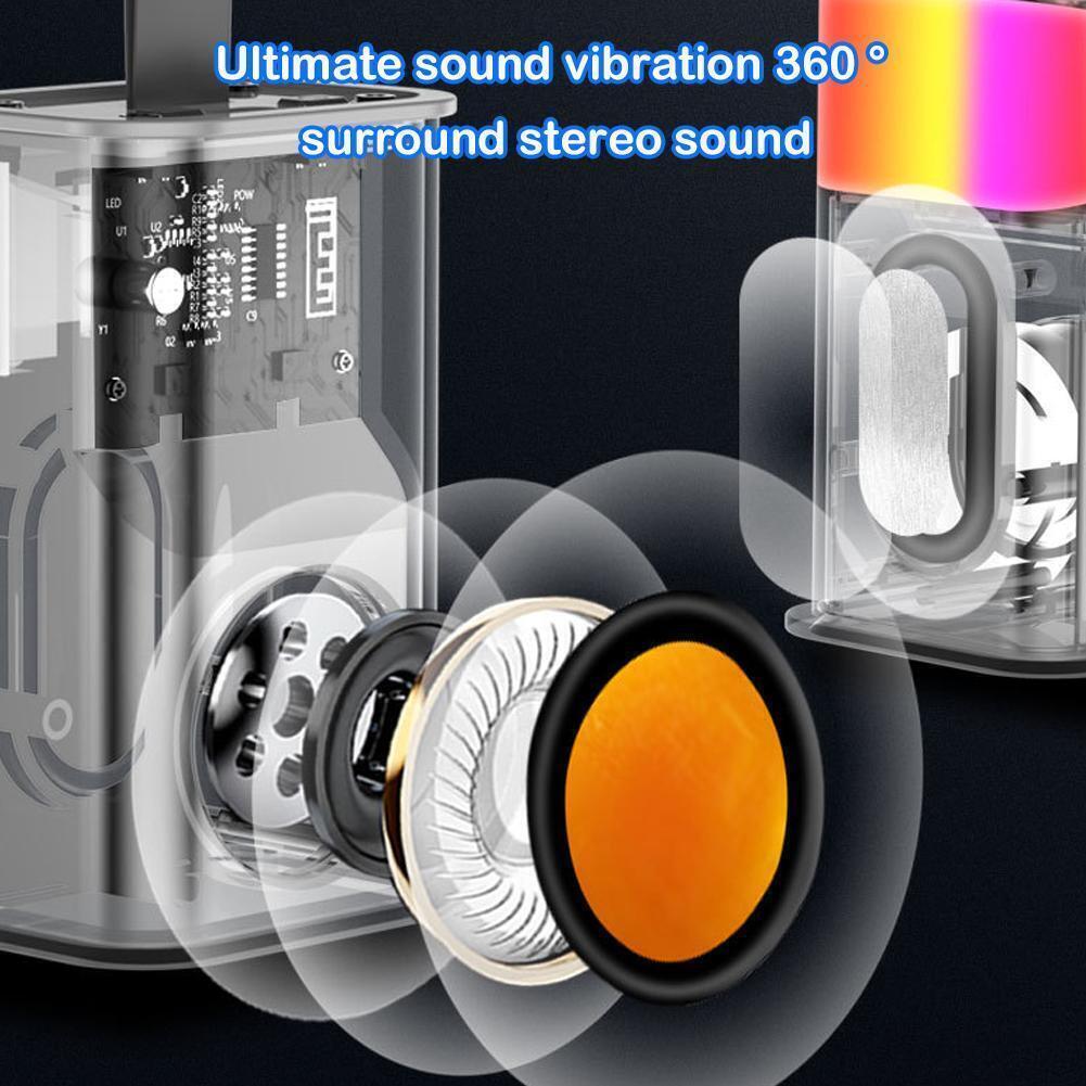 Transparent Mini Wireless Bluetooth Speaker with High Quality Sound and RGB Light