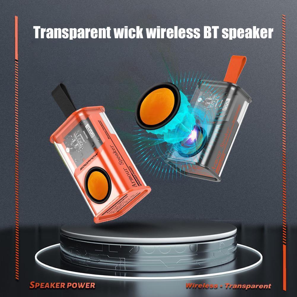 Transparent Mini Wireless Bluetooth Speaker with High Quality Sound and RGB Light