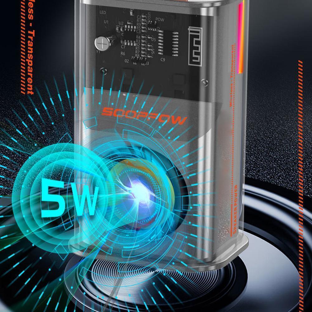 Transparent Mini Wireless Bluetooth Speaker with High Quality Sound and RGB Light
