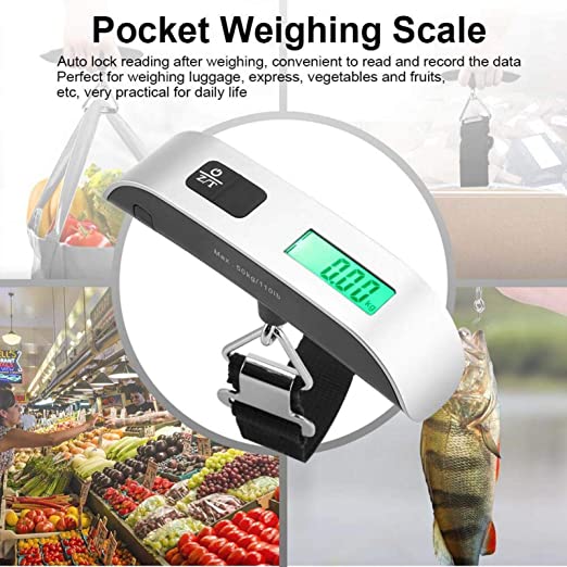 Portable Digital Luggage Weighing Scale with 110lb/50kg Capacity