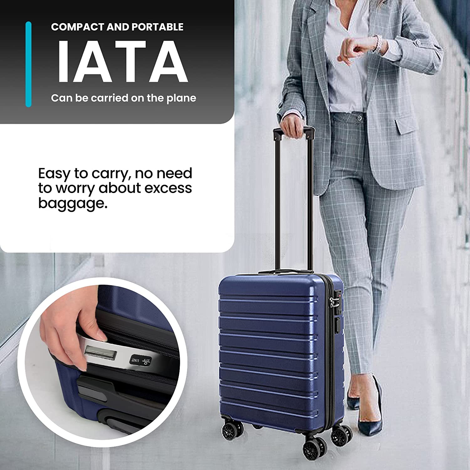 Portable Digital Luggage Weighing Scale with 110lb/50kg Capacity