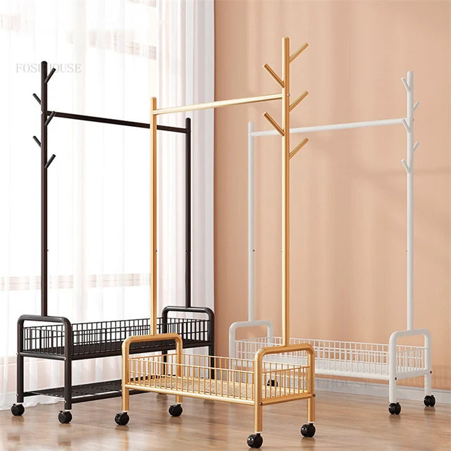 Modern Clothes Stand & Hanger Rack Organiser with Multi-Functional Storage and Hooks
