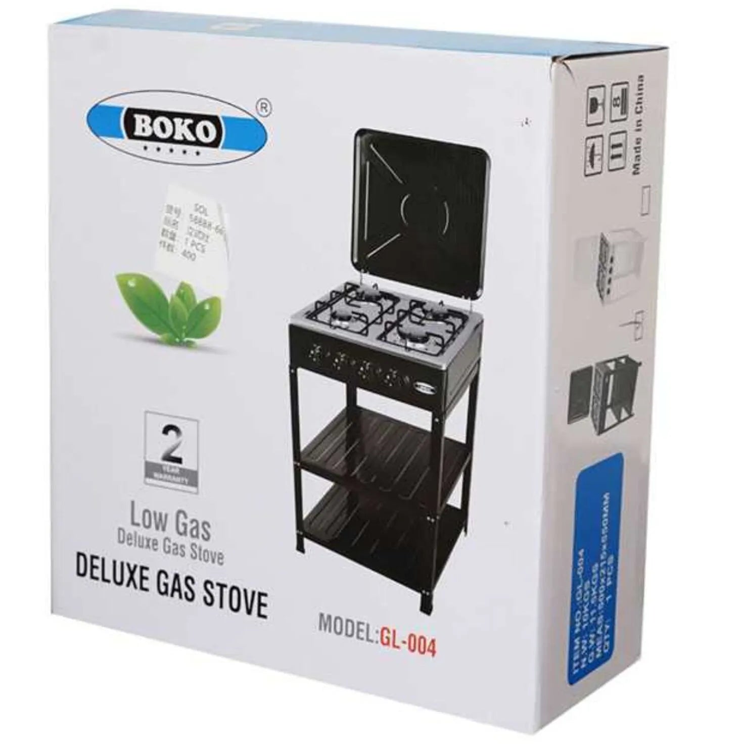 Boko Deluxe 4 Burner Gas Stove with Auto Ignition & Detachable Legs for Outdoor Cooking, Home and Adventures