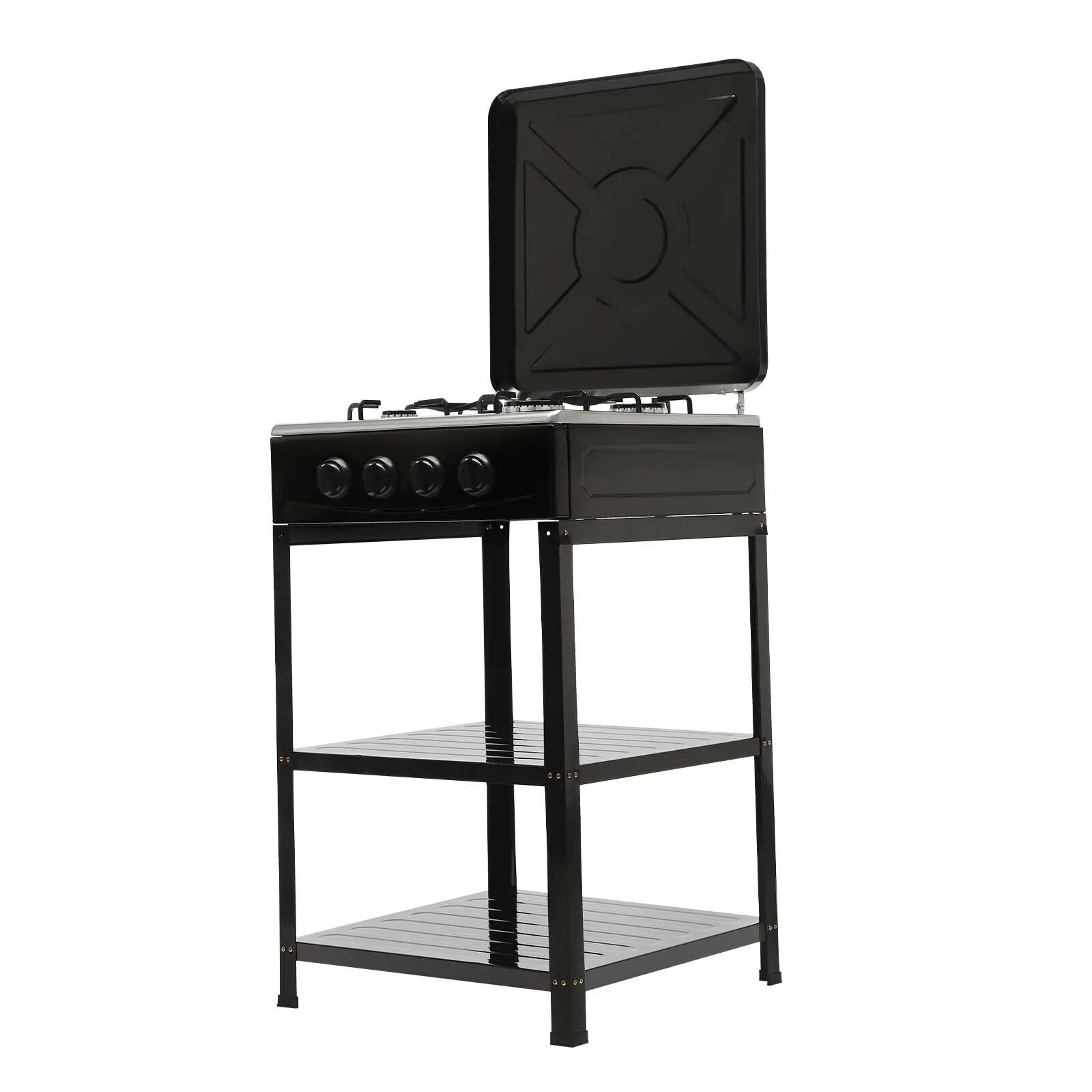 Boko Deluxe 4 Burner Gas Stove with Auto Ignition & Detachable Legs for Outdoor Cooking, Home and Adventures