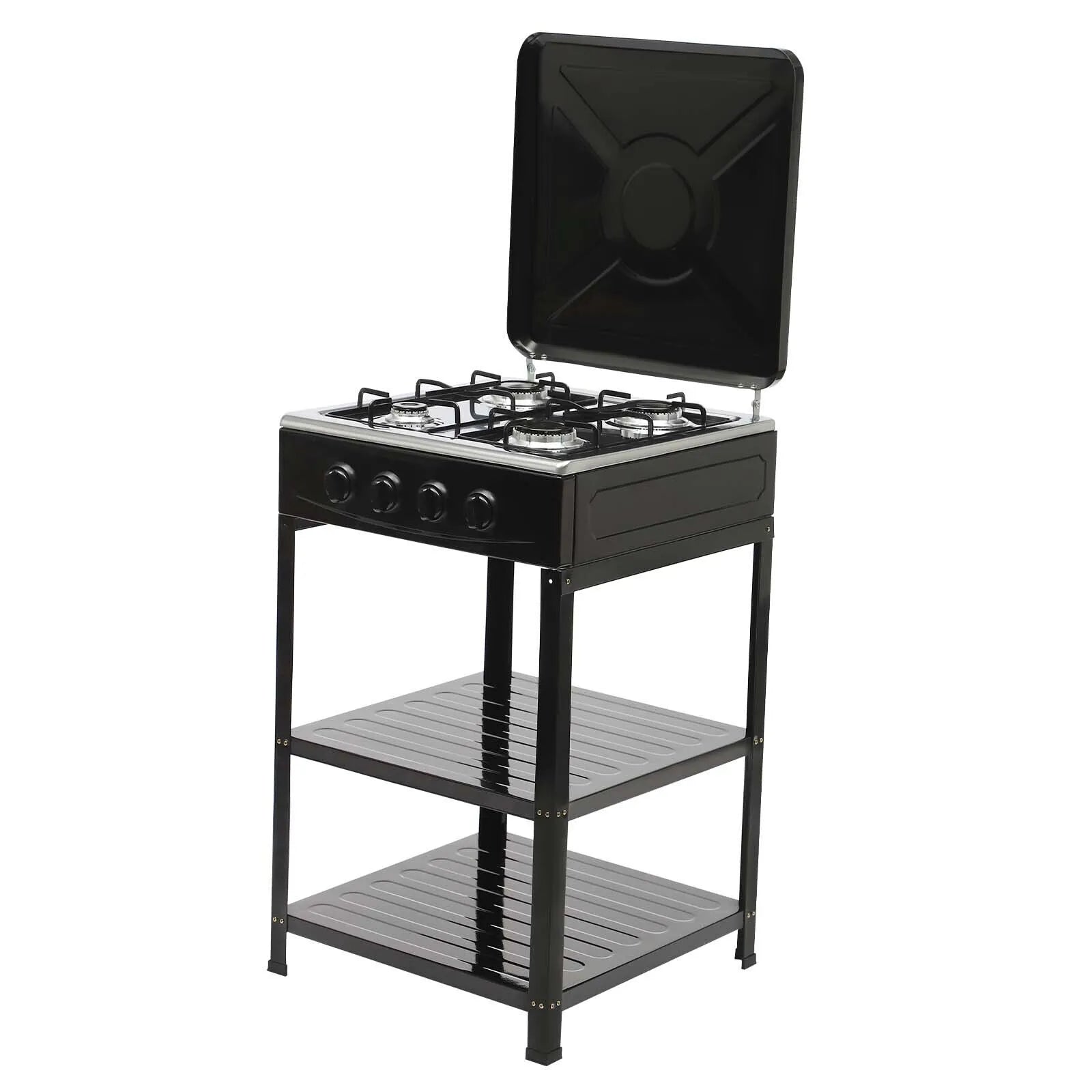 Boko Deluxe 4 Burner Gas Stove with Auto Ignition & Detachable Legs for Outdoor Cooking, Home and Adventures