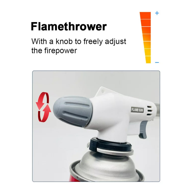 Flame Gun Butane Gas Blow Torch for Outdoor BBQ Tool Burner Flamethrower Welding Gun