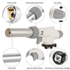Flame Gun Butane Gas Blow Torch for Outdoor BBQ Tool Burner Flamethrower Welding Gun