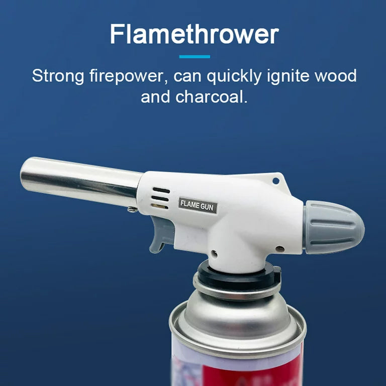 Flame Gun Butane Gas Blow Torch for Outdoor BBQ Tool Burner Flamethrower Welding Gun